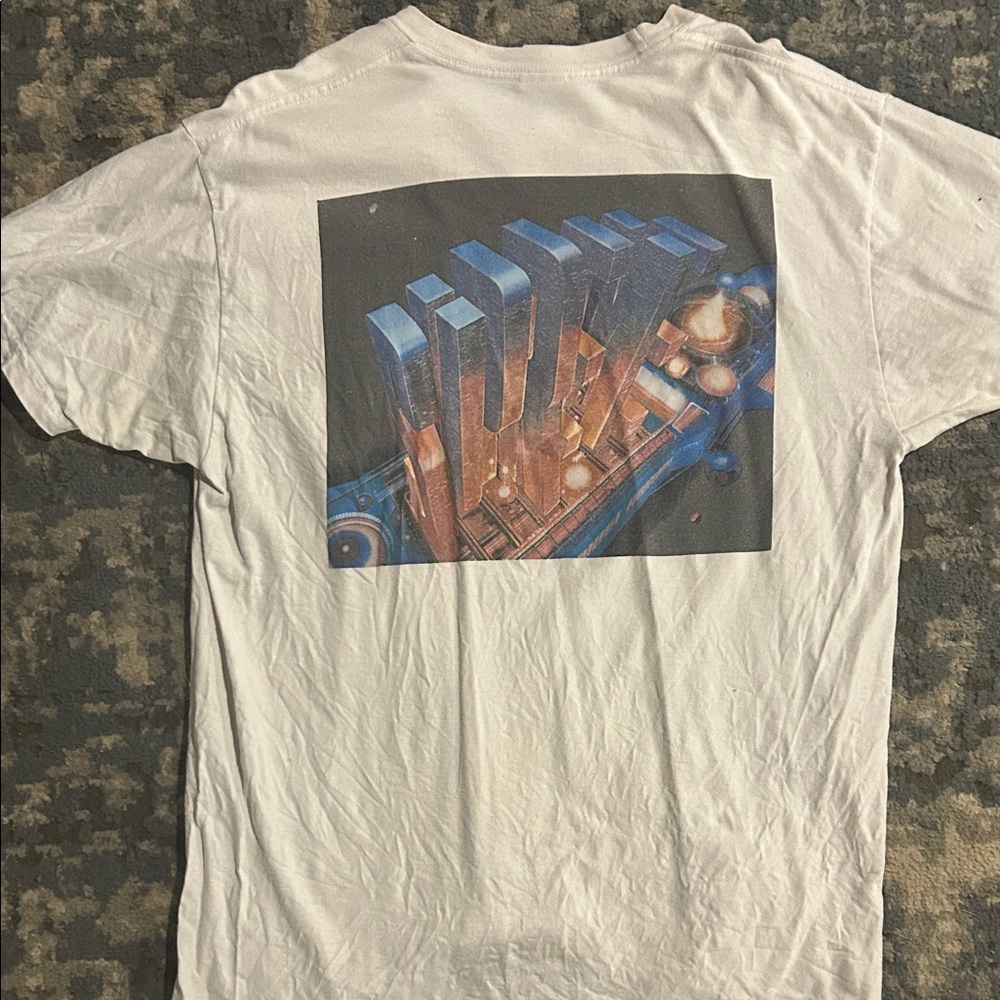 Hanes White Tee with Futuristic Graphic